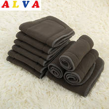 ALVA 50pcs Free shipping Absorbent Organic 4- Layers Baby Diaper Charcoal Bamboo Inserts 2024 - buy cheap