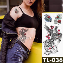 Fox leopard Tattoo Stickers Body Art waterproof temporary tattoos Line Phoenix old school style Watercolor Water translated 2024 - buy cheap