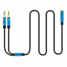 3,5 мм аудио кабель для наушников аудио Y сплиттер Jack 2 Female to 1 Male адаптер кабель аудио линия конвертер для iPhone Samsung MP3 2024 - купить недорого