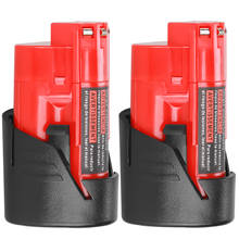 2xRechargeable 3000mAh Battery for Milwaukee M12 XC Cordless Tools 3000mAh 12 v batteries 48-11-2401 MIL-12A-LI 2024 - buy cheap