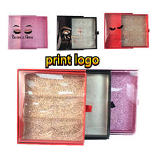 Caja de pestañas de visón, empaque de caja de pestañas con logotipo impreso, 10mm-25mm, maquillaje a granel, venta al por mayor, 3 pares 2024 - compra barato
