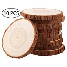 Rebanadas de troncos de madera, círculos de madera sin terminar para manualidades DIY, centros de mesa de decoración de 12-13cm, 10 piezas 2024 - compra barato