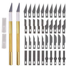 Non-Slip 2PCS Metal Scalpel Knife Tools Kit Cutter Engraving Craft knives + 40pcs Blades Mobile Phone PCB DIY Repair Hand Tools 2024 - buy cheap
