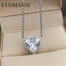 Luomansi coração-em forma de alto carbono diamante colar cruz corrente s925 prata esterlina colar high-end jóias femininas 2024 - compre barato
