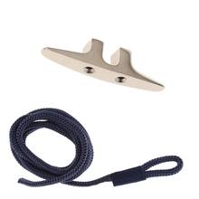 Stainless Steel 4.5-inch Open Base Cleat & Dark Blue Adjustable Bungee Cord 3.5ft for Marine Boat Canoe Kayak Deck Mount 2024 - buy cheap