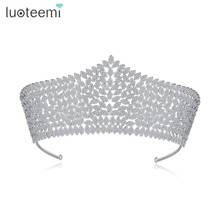 Ponto teemi tiaras de cabelo rainha real, joia feminina coroa para casamento noivado acessórios para o cabelo presente de natal 2024 - compre barato