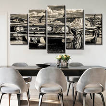 Modular HD Print Artwork Modern Sports Car Poster Home Decor Wall Art 5 Pieces Pictures 1965 Ford Mustang Canvas Painting 2024 - buy cheap