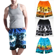 Men's Swimming Shorts Summer Beach Coconut Tree Print Casual Loose Swimwear Elastic Waist Quick Dry Boxers Breathable Shorts 2024 - buy cheap