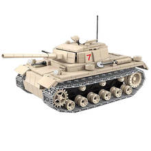 Military Series WW2 World War Panzerkampfwagen III Soviet KV-1 heavy tank Model Building Blocks Bricks Toys For Children Gifts 2024 - buy cheap