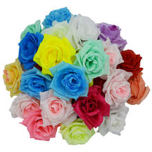 Yoshiko 100PCS/Lot 8CM Artificial Flowers Heads Rose Silk Flower Ball Head Brooch Festival Wedding Decoration Flower sticks 2024 - buy cheap