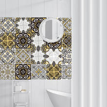Pegatina de azulejos de estilo árabe Retro, autoadhesivo impermeable, papel tapiz para muebles, baño, línea de cintura, bricolaje 2024 - compra barato