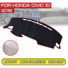 Alfombrilla antideslizante para salpicadero de coche Honda Civic 10th 2016, cubierta para salpicadero, protección UV, pegatina para sombra 2024 - compra barato