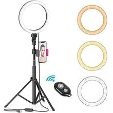 8 Inch Selfie Ring Light with 51 Inch Tripod Stand Phone Holder Remote Control for Live Stream YouTube Video Diammable Lighting 2024 - buy cheap