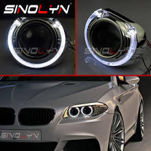 Sinolyn-proyector bi-xenon de Ojos de Ángel para coche, lentes para faro H4 H7, LED DRL, luz de haz alto bajo, productos para coche, luz de sintonización H1 2024 - compra barato
