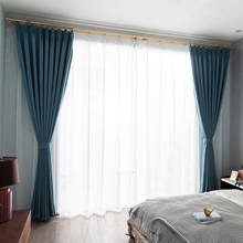 Nordic minimalista engrossado completo isolamento protetor solar cortina de isolamento acústico cortina quarto sala estar janela cortina 2024 - compre barato