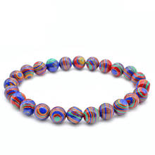 6mm 8mm 10mm Colorful Malachite Round Beads Natural Stone Bracelet Chakra Prayer Mala Buddhist Bracelet Yoga Charm Jewelry 2024 - buy cheap