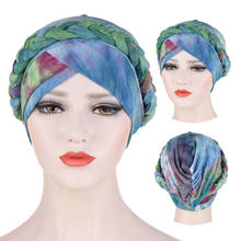 2020 new fashion printed turban bonnet muslim wrap head scarf inner hijabs for cap ready to wear hijab underscarf caps turbante 2024 - buy cheap