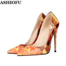 Ashiofu sapatos de salto alto femininos feitos à mão, calçado de couro colorido, sem cadarço, para festa à noite, de quadra, novo, 2020 2024 - compre barato