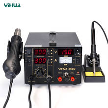 YIHUA 853D Soldering Iron Station With Hot Air Gun Rework Station DC Power Supply 3 In 1 Soldering Tool 2024 - buy cheap