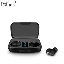 M & J Touch TWS беспроводные Bluetooth наушники Hifi стерео Бас Спортивная гарнитура с шумоподавлением Handsfree с микрофоном светодиодный дисплей 2024 - купить недорого