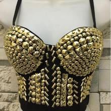 2020 New beading sexy High-end Hand-made Pearls Jewel Diamond Bralet Stage Party  Women's Bustier Bra Cropped Top Vest Plus Size 2024 - buy cheap