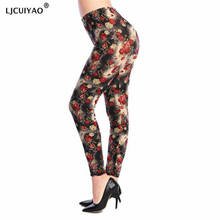 LJCUIYAO High Waisted Leggings Workout Leggings Elastic Printing Women Fitness Legging Push Up Pants Clothing Sporting Leggins 2024 - buy cheap