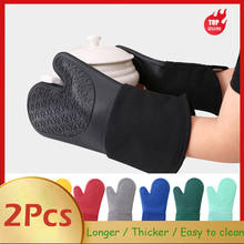 Silicone Oven Mitt Gloves Heat Resistant Thick Bbq Gloves Kitchen Baking Utensils Waterproof Gloves for Barbecue Cooking Baking 2024 - buy cheap