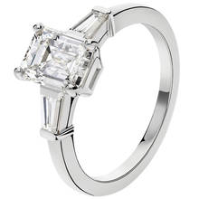 Женское кольцо из белого золота 14K Au585, обручальное кольцо в форме трапеции с изумрудом и бриллиантом 2024 - купить недорого