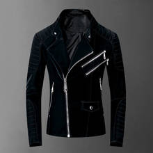 KIOVNO Men Punk Zipper Leather Jackets Coats Motorcycle Faux Leather Short Jackets Outwear Male Clothing 2024 - buy cheap
