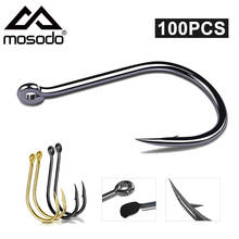 100pcs Fishing Hooks Set 3-12# High Carbon Steel Single Circle Fishhooks Crooked Barbed Hook Carp Fishhooks Tackle Accessories 2024 - buy cheap