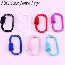 6Pcs, 14*25mm Oval Shape Clasps Copper Connector Enamel Lock Carabiner For Jewelry Making 2024 - buy cheap