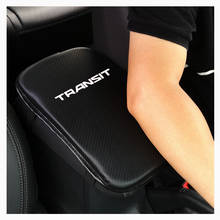 Reposabrazos de cuero Pu con textura de fibra de carbono para coche, caja de reposabrazos de asiento, almohadillas para Ford Transit 2024 - compra barato