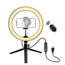 6.3 or 10 Inch LED Desktop Video Ring Light Selfie Lamp with Tripod Stand Bluetooth Remote Control USB for YouTube Live Studio 2024 - buy cheap