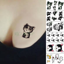 Водонепроницаемая Временная тату-наклейка милый кот мультяшный маленький тату поддельные тату флэш-татуировки для детей девочек мужчин женщин 2024 - купить недорого