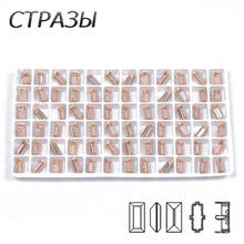 CTPA3bI New arrival Light Peach Color 4501 Baguette Shapes Crystal Sew On Glass Rhinestones DIY Wedding Decoration Accessories 2024 - buy cheap