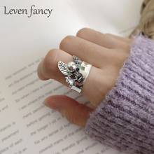 Wide Band Vintage Rope Leaf Tassel Rings Women Retro 925 Sterling Silver Flower Fringed Ball Index Ring Girls Open Charm Ring 2024 - buy cheap