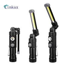 USB Rechargeable COB LED Flashlight Torch Portable 5-Mode Work Light Magnetic LED Lanterna Outdoor Camping Hanging Hook Lamp 2024 - buy cheap