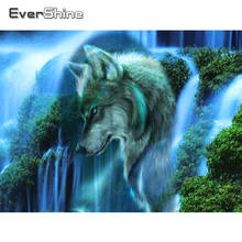 EverShine DIY Diamond Embroidery Landscape Waterfall Cross Stitch Diamond Painting Wolf Rhinestone Mosaic Full Square Handicraft 2024 - buy cheap