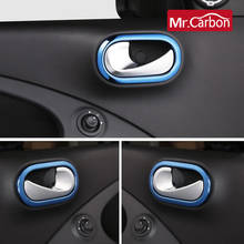 Cubierta de manija de puerta de decoración Interior de coche, pegatina para Mercedes Smart fortwo 453, forfour, accesorios de modificación de estilo de coche 2024 - compra barato