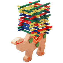 Bonito dos desenhos animados animais educação equilíbrio brinquedo de madeira elefante camelo pai-criança jogo interativo blocos de construção do equilíbrio brinquedo do bebê 2024 - compre barato