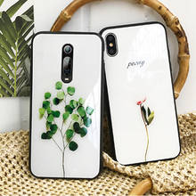 Funda de vidrio templado para OPPO A11, A11X, A9, 2020, A5, A3, A5S, A3S, A7, 2018, cubierta dura de planta verde para OPPO A9, A5, 2020, A5S 2024 - compra barato