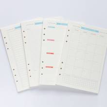 6 Holes 40 sheet Loose Leaf Notebook Spiral Planner Refill Inner Paper A5 A6 Diary Week Month Planner To do List C26 2024 - buy cheap