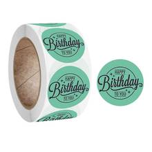 Rollo de pegatinas redondas de feliz cumpleaños, etiquetas de sellado para embalaje de regalo de fiesta, decoración, T3LE, 500 Uds. 2024 - compra barato