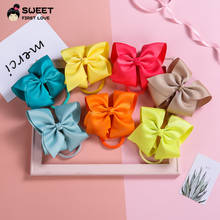 Large Ribbon Bow Hair Band Cute Elastic Hairband Nylon Heandband For Baby Girls Candy Color Children Hair Accessories For Girls 2024 - buy cheap