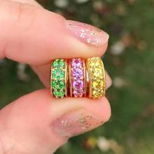 Minimalist Fashion Round Rainbow CZ Hoop Earrings High Quality Cubic Zirconia Geometric Trendy Mini Earrings Women Wedding Gift 2024 - buy cheap