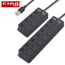 Chyi placa usb 3.0 4/7 portas de alta velocidade, adaptador de energia para macbook notebook pc, divisor on/off usb 3.0 com ue/eua/au/ru 2024 - compre barato