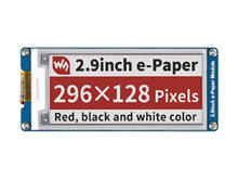 Wavesare-tela e-ink vermelho/branco/preto, 296x128, 2.9 polegadas, interface spi de três cores para raspberry pi/stm32, 3.3v/5v 2024 - compre barato