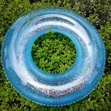 Tubo de natação inflável transparente, jangada redonda com glitter, para piscina de verão nin668 2024 - compre barato