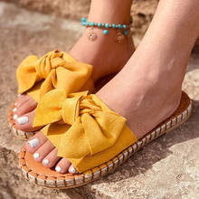 Sandalias con lazo para mujer, zapatos informales de plataforma plana, Chanclas de playa, calzado de talla grande 2024 - compra barato