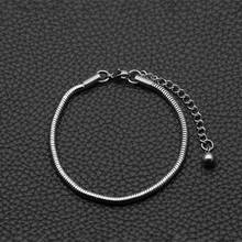 2mm 2.5mm 3mm prata cor cobra corrente pulseira de aço inoxidável charme corrente pulseira para feminino jóias acessórios 18cm + 5cm 2024 - compre barato
